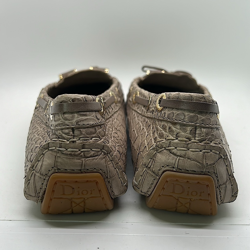 Christian Dior Tan Snakeskin Print Leather Ballet Flats Shoes **Sz 40/US 10** - Picture 8 of 11